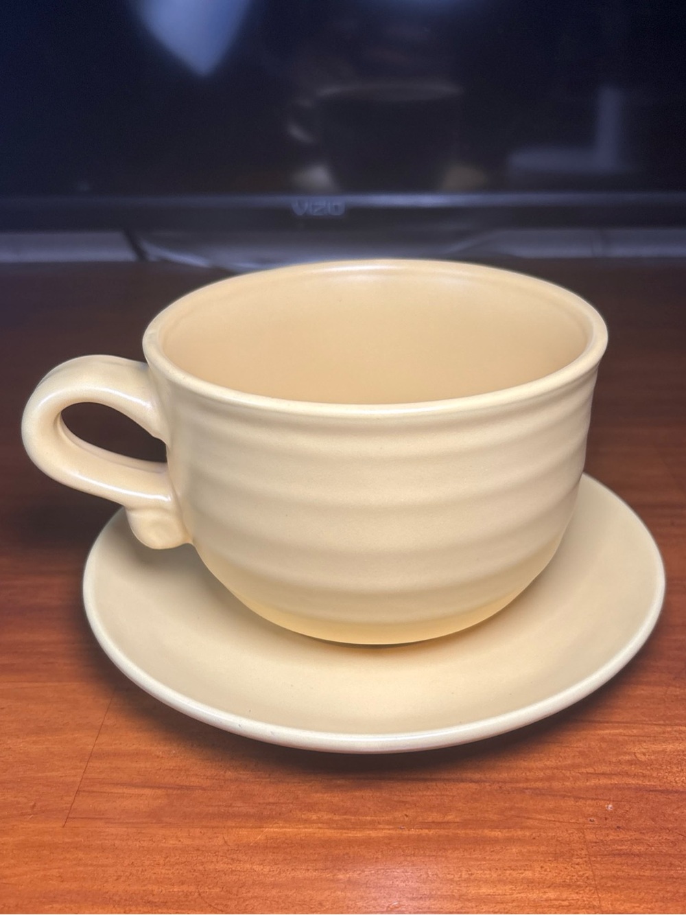 Vintage WCL Large Yellow Cup And Saucer (1970-1980) 25 Oz. 4x5 In